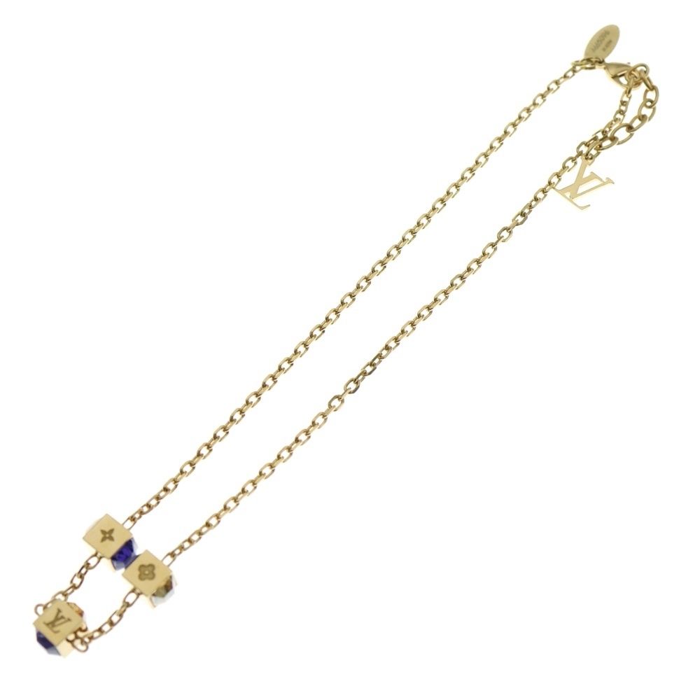 LOUIS VUITTON ルイヴィトン コリエ ギャンブル チェーン ネックレス クリスタル ゴールド M65096