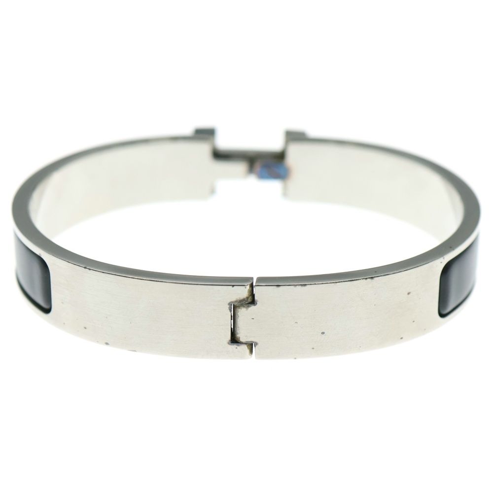 HERMES エルメス クリックHH アッシュ Hロゴプレート ノワールマット ブレスレット バングル ブラック シルバー