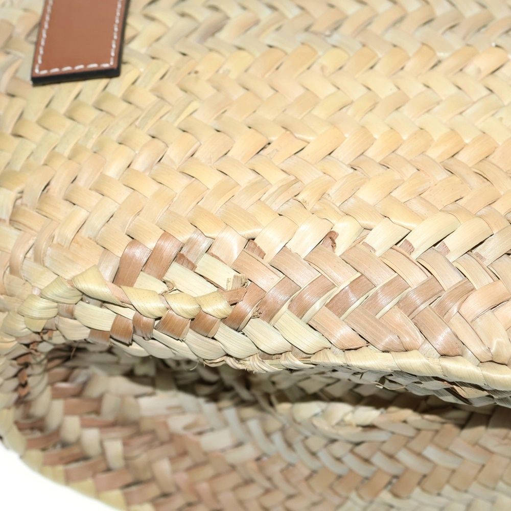 LOEWE ロエベ カゴバッグ ハンドバッグ ミニトートバッグ ブラウン×ベージュ ラフィア×レザー アナグラムレザーパッチ DECORATOM_COM_BR