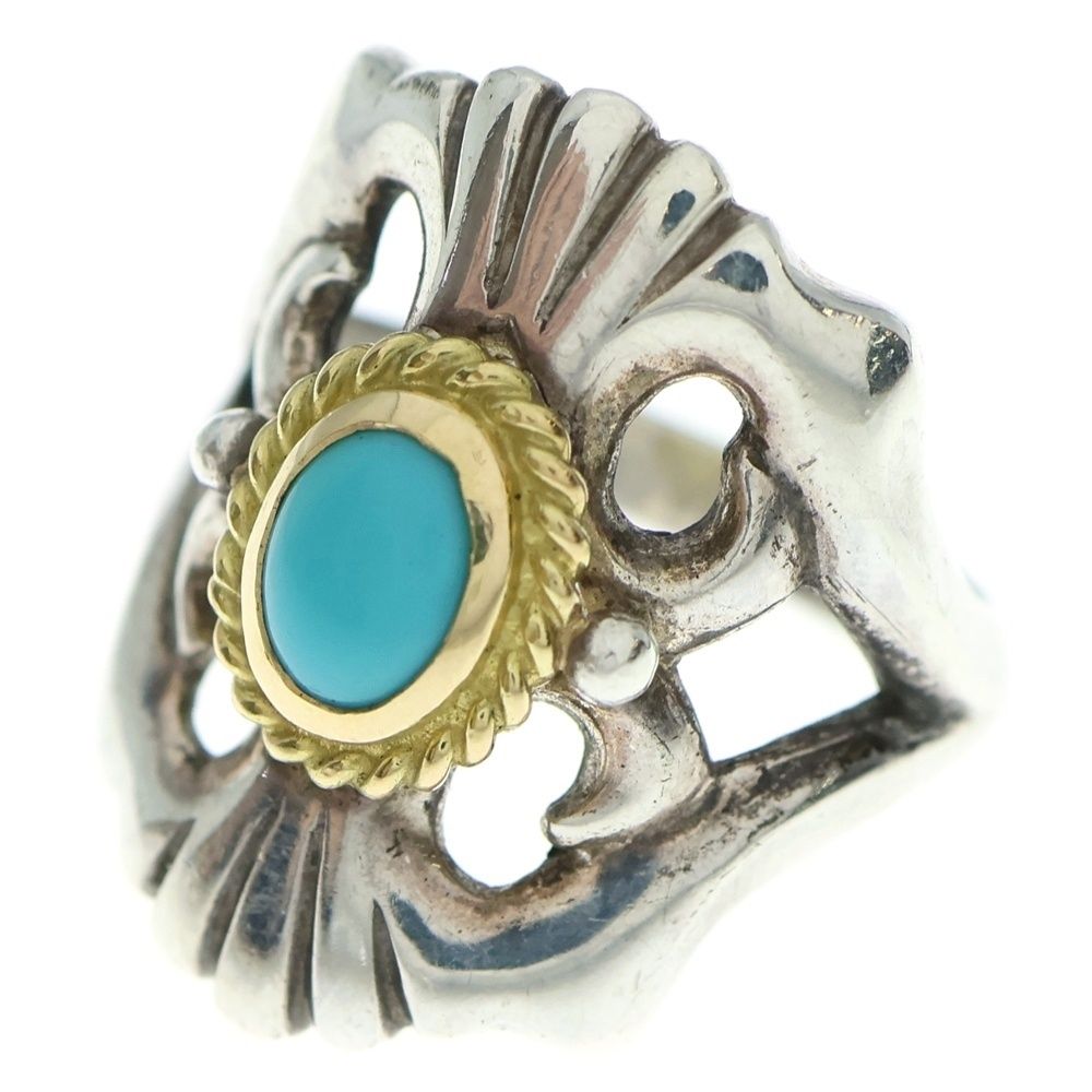 goro s ゴローズ 大金縄ターコイズ付きキャストリング シルバー ゴールド