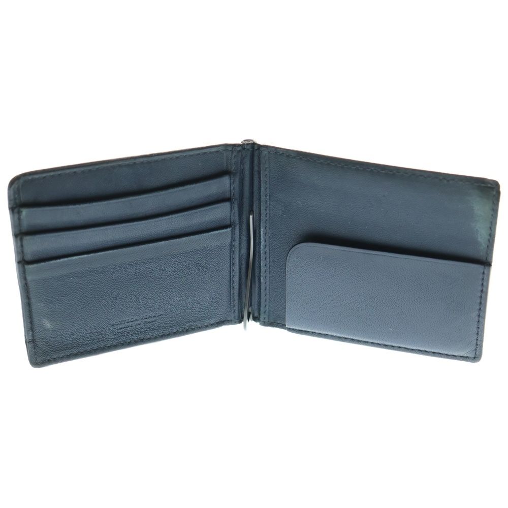 BOTTEGA VENETA ダークブラウン レザー マネークリップ 折り財布