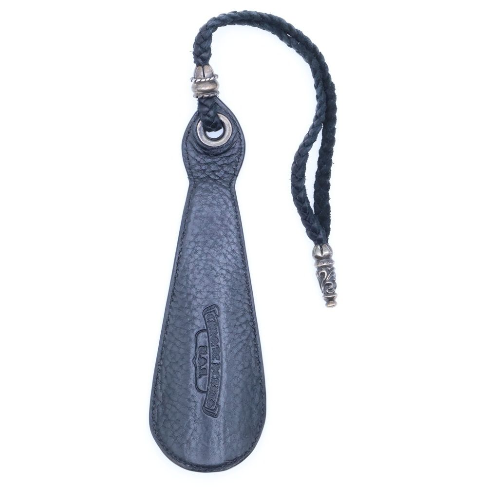 CHROME HEARTS クロムハーツ SHOE HORN SML シューホーン レザー靴べら ブラック シルバー