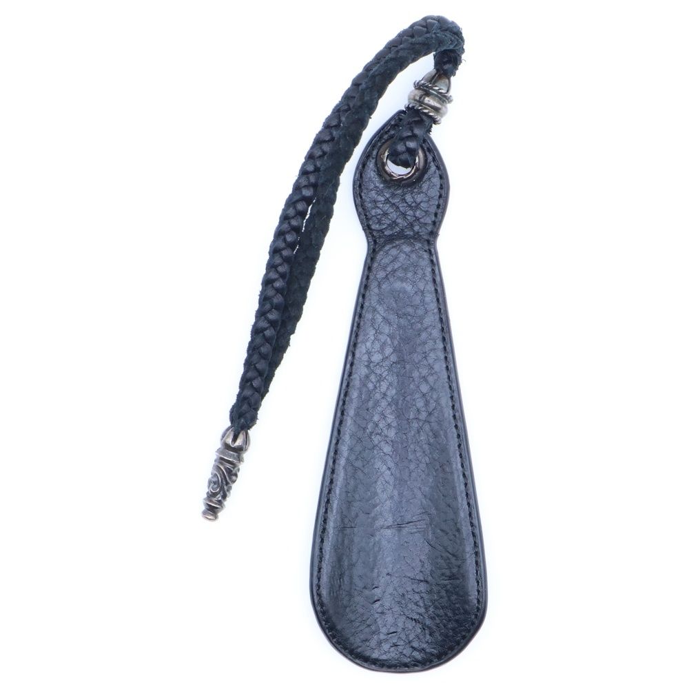 CHROME HEARTS クロムハーツ SHOE HORN SML シューホーン レザー靴べら ブラック シルバー