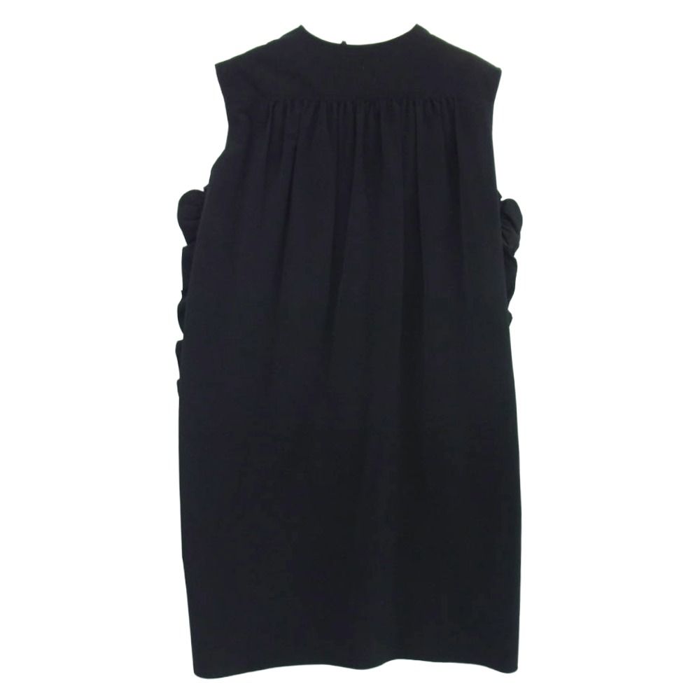 YOKO CHAN ヨーコチャン YCD-221-768 Side Ruffle Dress サイドフリル ロングシャツ ノースリーブ ワンピース ブラック系 36