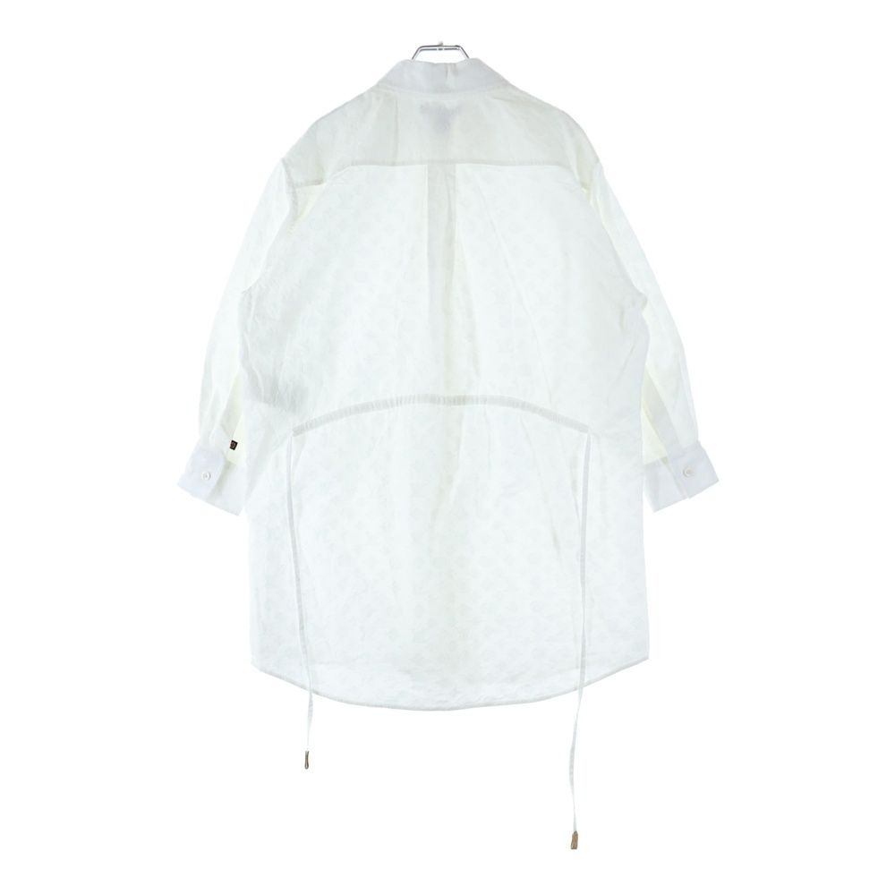 LOUIS VUITTON ルイヴィトン 25 AW モノグラム 総柄 カットオフ ドローストリング ロングスリーブ 長袖シャツ ホワイト RW 252 WW AQV FTTP