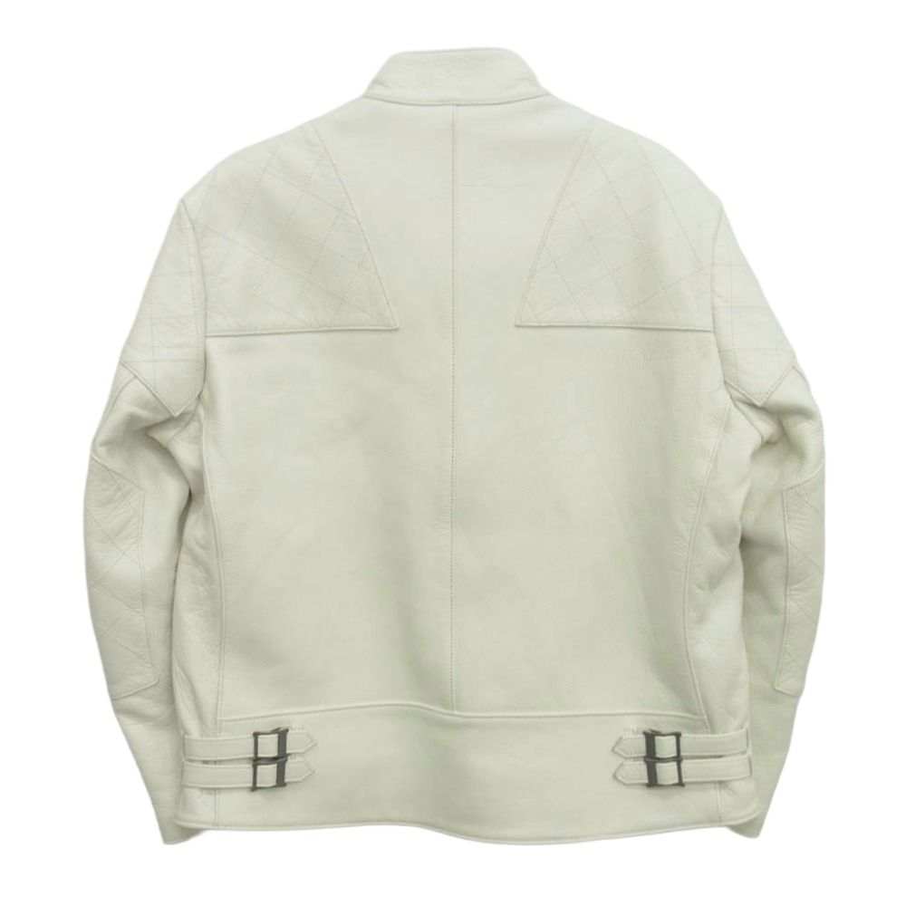 ADDICT CLOTHES アディクトクローズ ad-04 DEERSKIN RESISTANCE JACKET ディアスキン レザー ライダース ジャケット ホワイト系 46