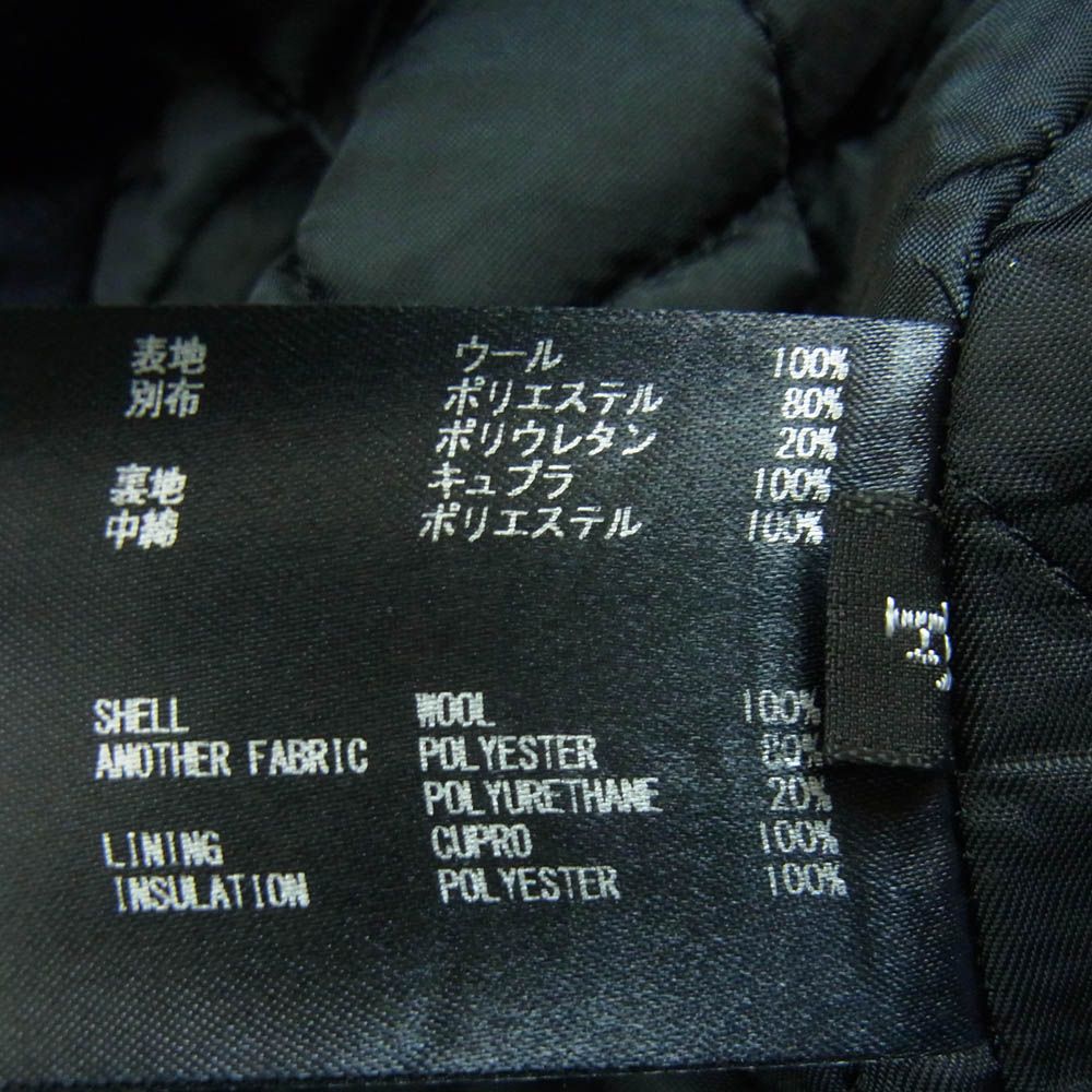 THE RERACS ザリラクス 23 AW FW-REBL-384 L-K エルボーレザーパッチ 裏地キルティング ウール ジレ ベスト ダークネイビー系 F