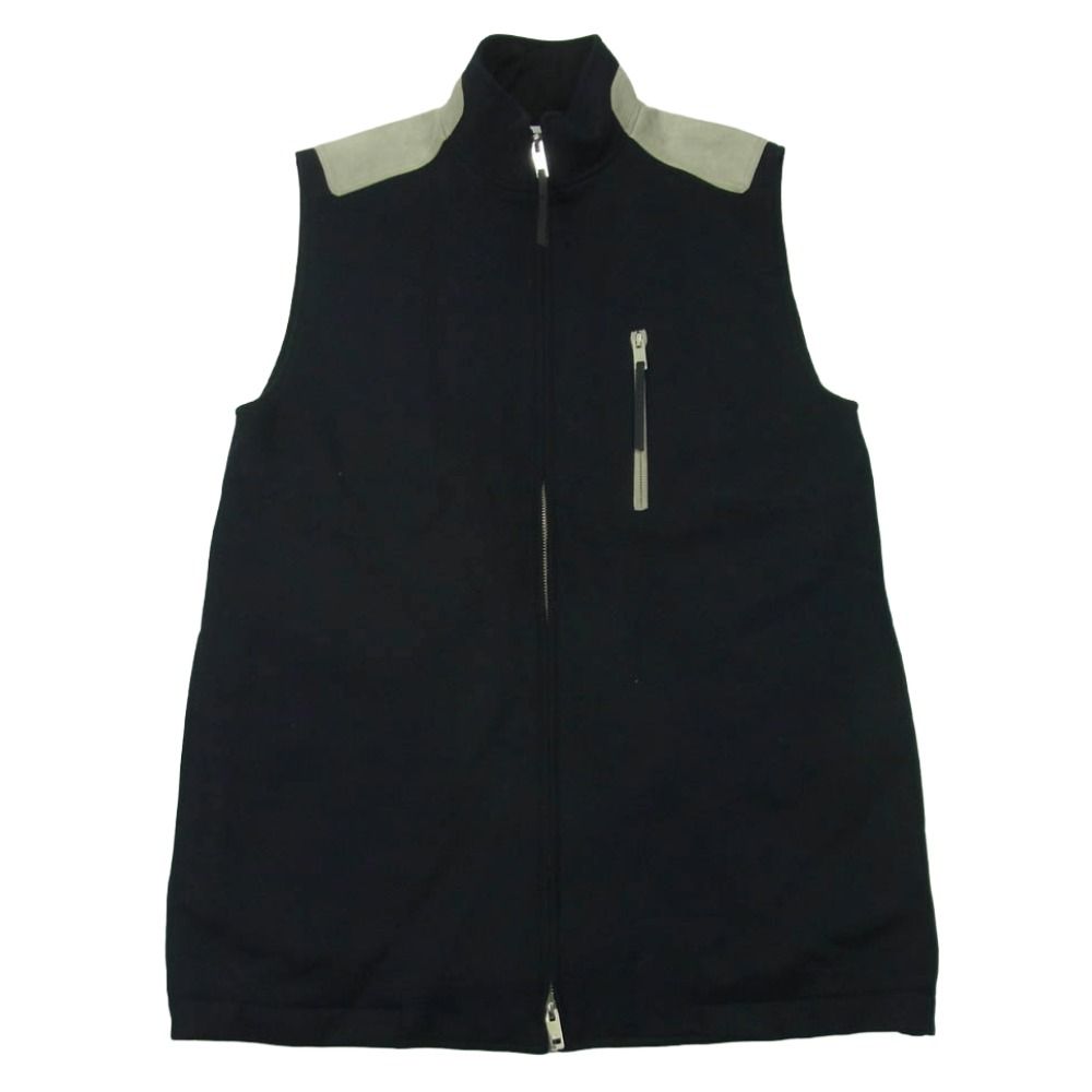 THE RERACS ザリラクス 23AW 23FW-REBL-384L-K エルボーレザーパッチ 裏地キルティング ウール ジレ ベスト ダークネイビー系 F