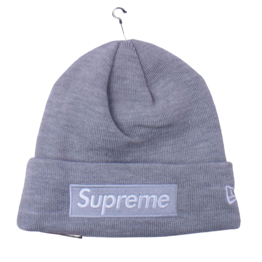 Supreme シュプリーム NEW ERA Box Logo beanie ニューエラ ボックスロゴ ビーニー ニットキャップ グレー系 新古品