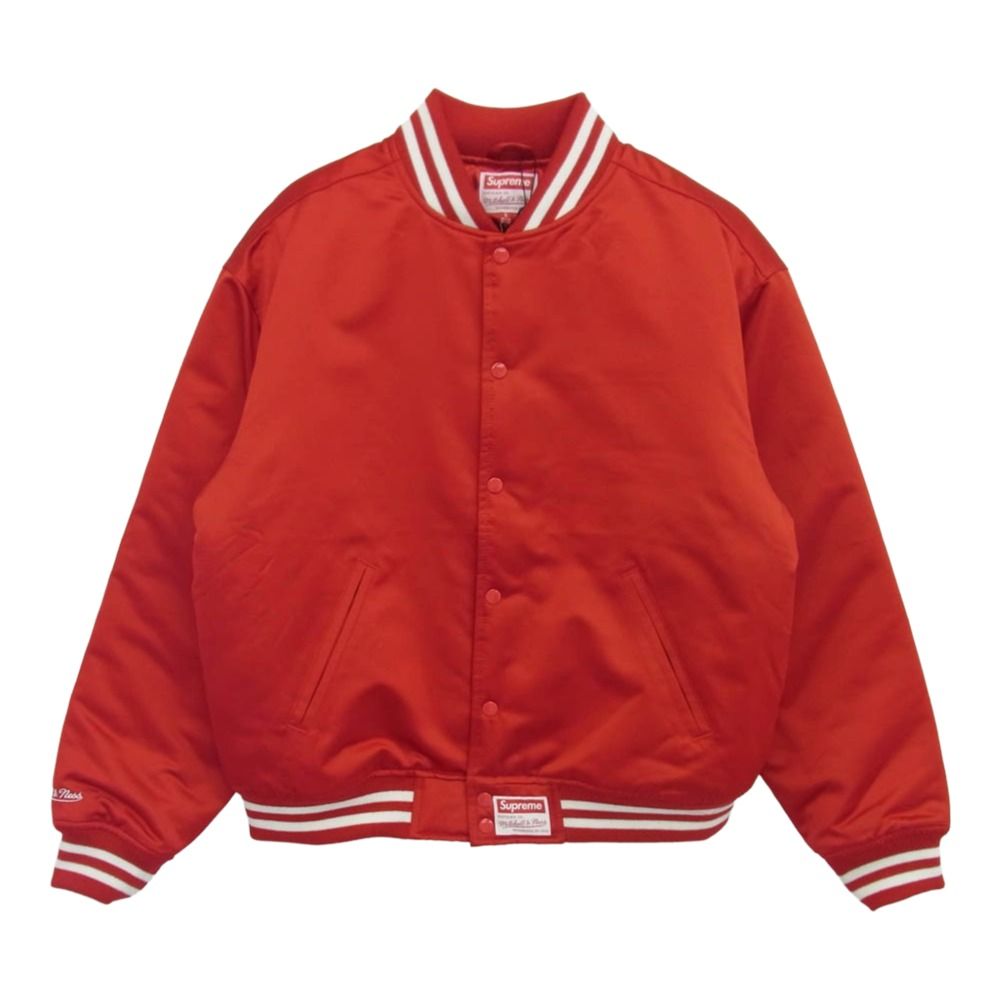 Supreme シュプリーム 21 SS Mitchell Ness Satin Varsity Jacket ミッチェル アンド ネス サテン バーシティ ジャケット スタジャン レッド系 L