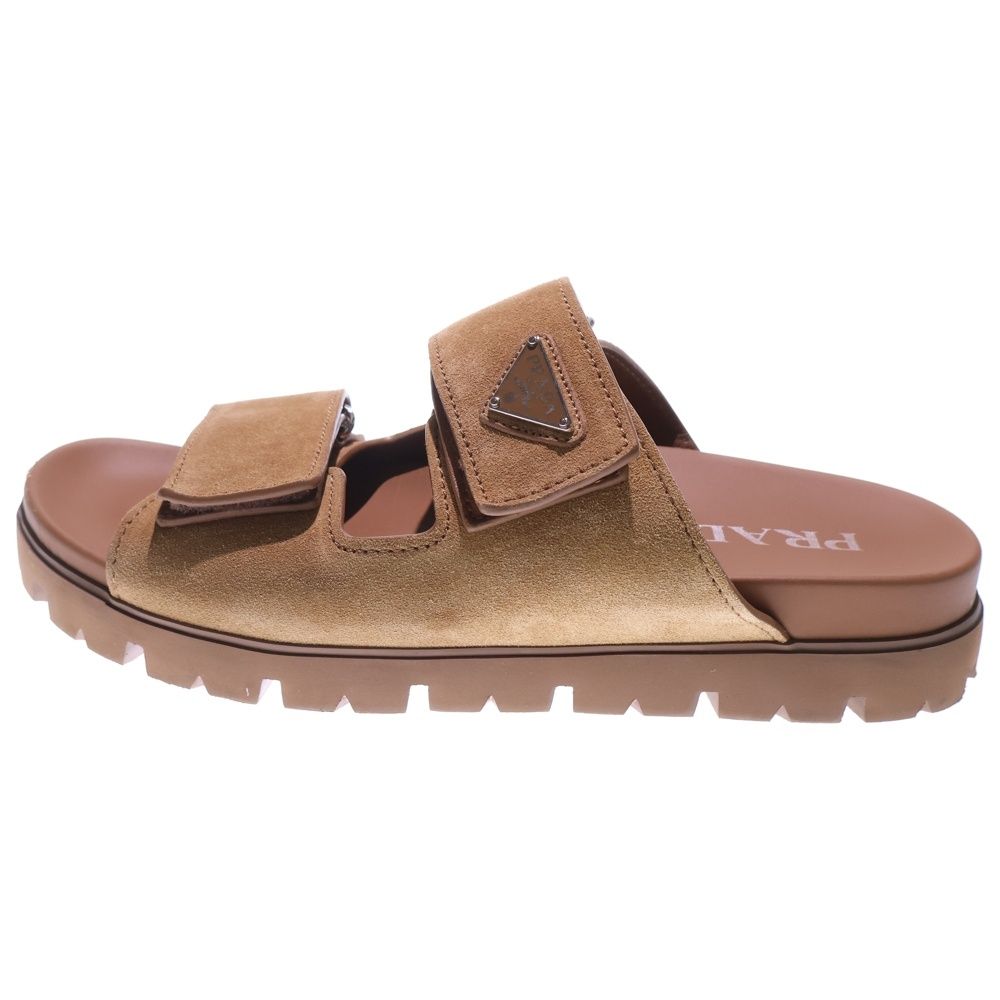 PRADA プラダ SUEDE BAND SANDALS トライアングルロゴ スエードバンド サンダル ブラウン 2X3129 F0401