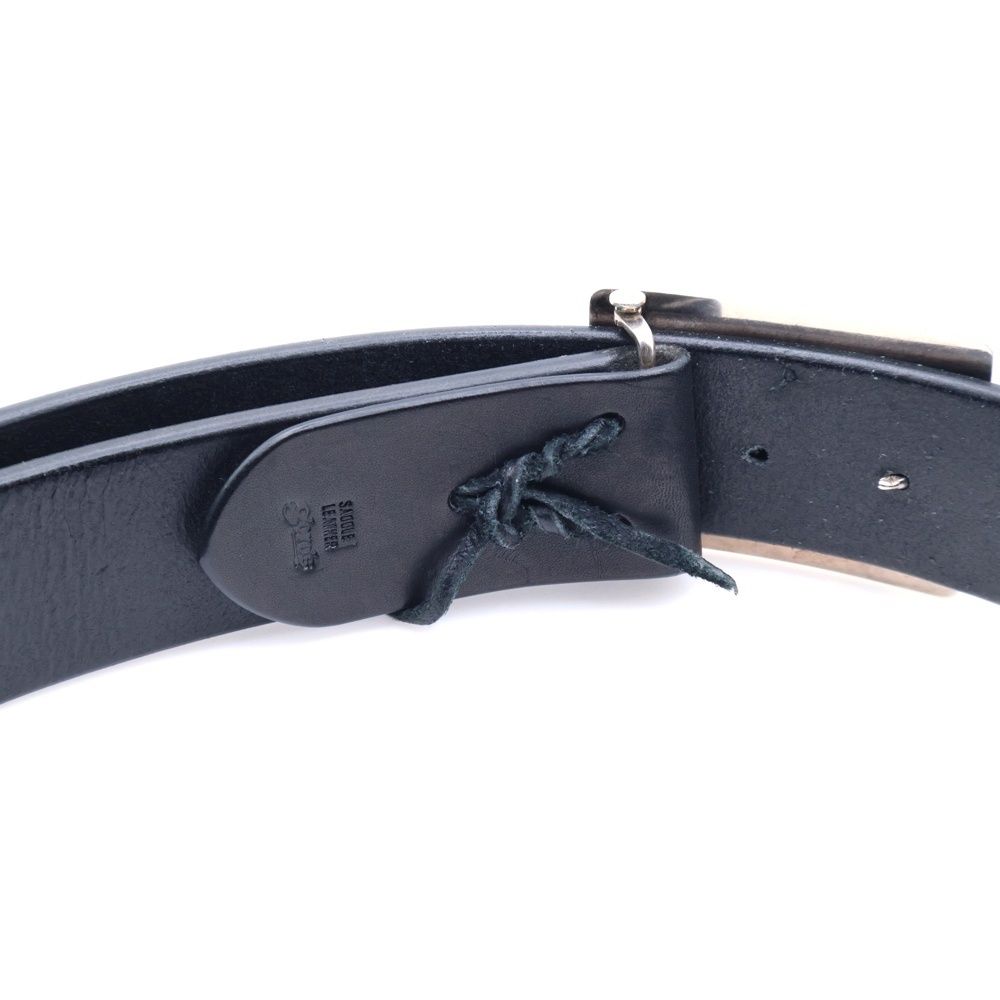 goro's (ゴローズ) 4cm可動式印台ずれ角バックルレザーベルト シルバー