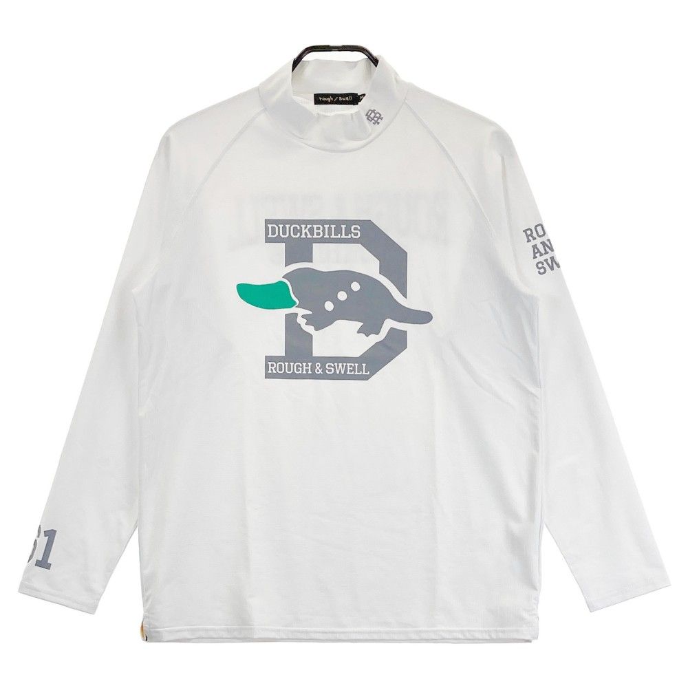 サイズ M ROUGH-SWELL ラフアンドスウェル 2025年モデル ハイネック 長袖Tシャツ ホワイト系 240101448845 ゴルフウェア メンズ ストスト