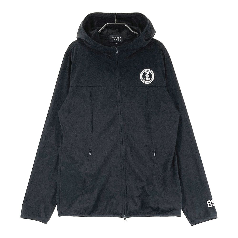 サイズ 2 PEARLY GATES パーリーゲイツ フード付 長袖ジップジャケット ブラック系 240101486578 ゴルフウェア レディース ストスト