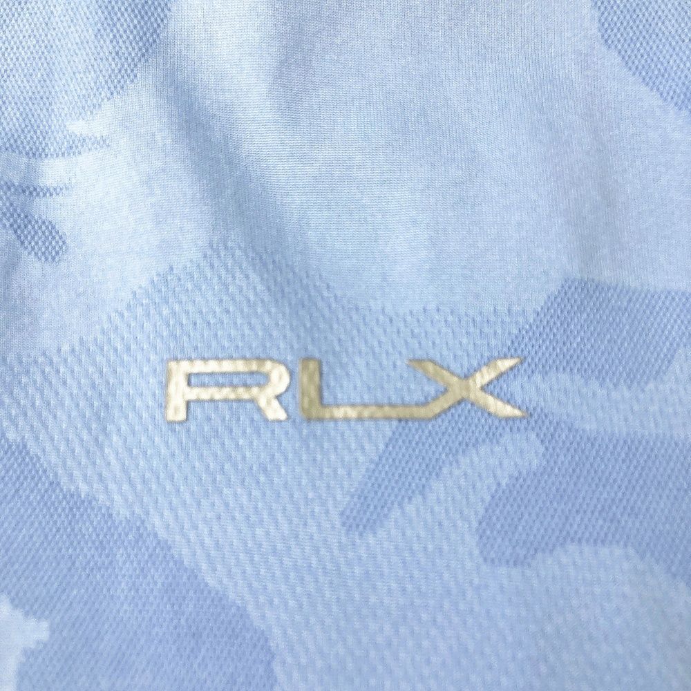 サイズ：M RLX ラルフローレン 半袖ポロシャツ カモフラ柄 ブルー系