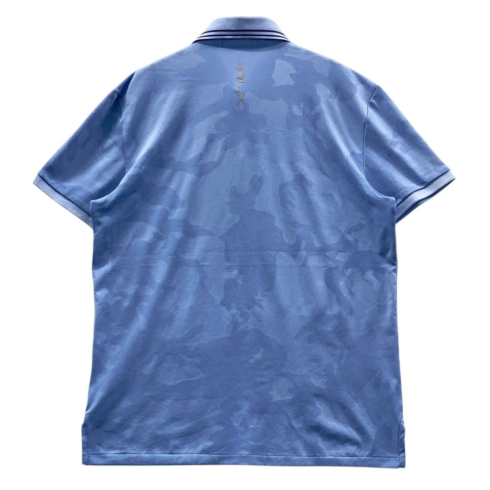 サイズ：M RLX ラルフローレン 半袖ポロシャツ カモフラ柄 ブルー系