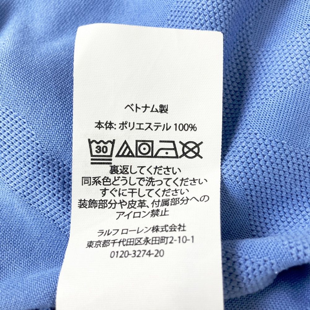 サイズ：M RLX ラルフローレン 半袖ポロシャツ カモフラ柄 ブルー系