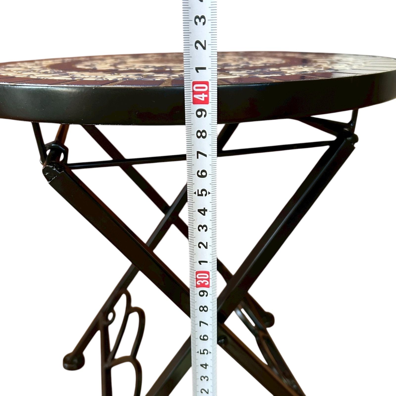 タイル模様がかわいいフラワーテーブル 折畳み式