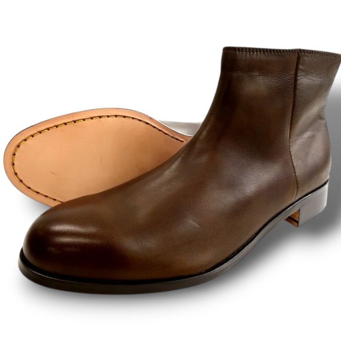 PADRONE パドローネ BRUNO ONE SIDE GORE BOOTS 本革 牛革 ブルーノ ワンサイドゴア レザーブーツ 革靴 PU7358-1238-17C 定価3.4万 ディープブラウン 050 30601k02