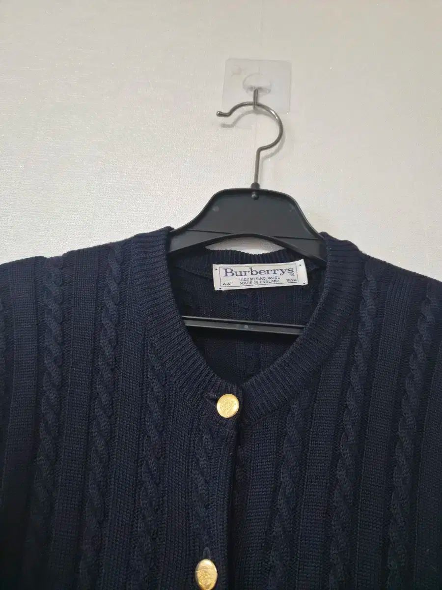 バーバリー ネイビー ケーブル ニット カーディガン 77 88