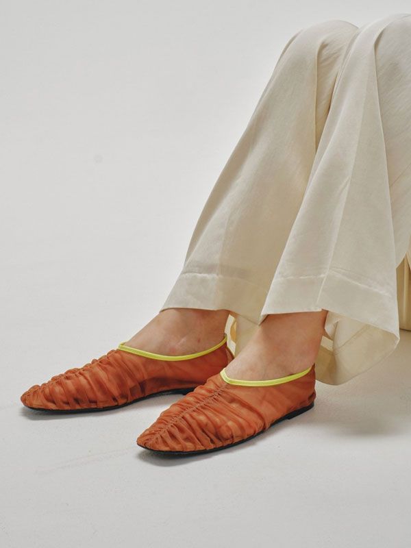 60 OFF トゥデイフル Sheer Gather Flatshoes シアーギャザーフラットシューズ シューズ サンダル