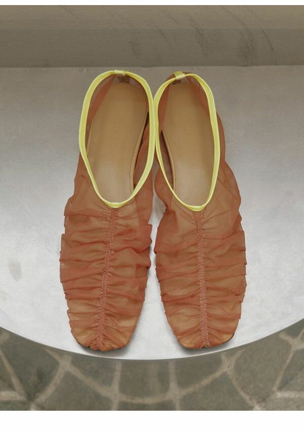 シアーギャザーフラットシューズ シューズ