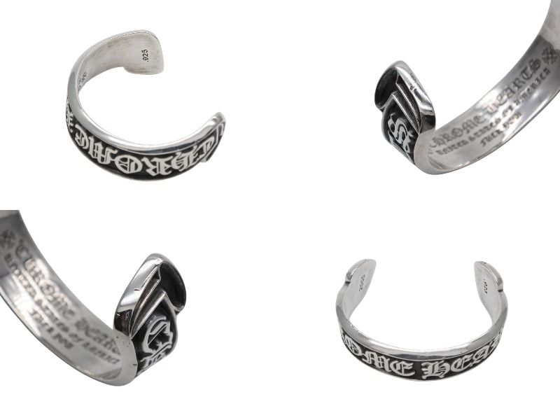  CHROME HEARTS クロムハーツ BANGLE CH SCROLL LABEL スクロールラベル バングル 重量約85.3 g 925刻印 シルバー925 4 b 008901 バングル リストバンド アクセサリー