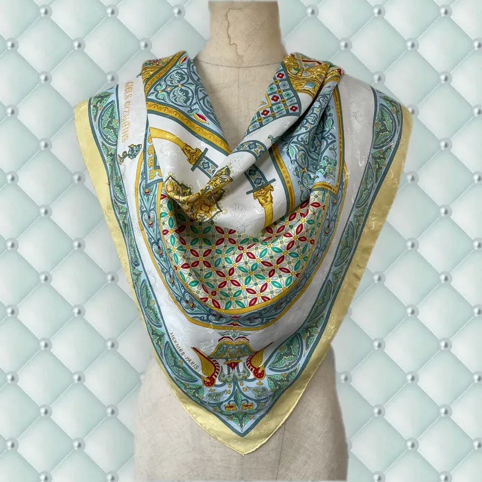 HERMES エルメス カレ90 ビザンチンの空 スカーフ イエロー - メルカリ