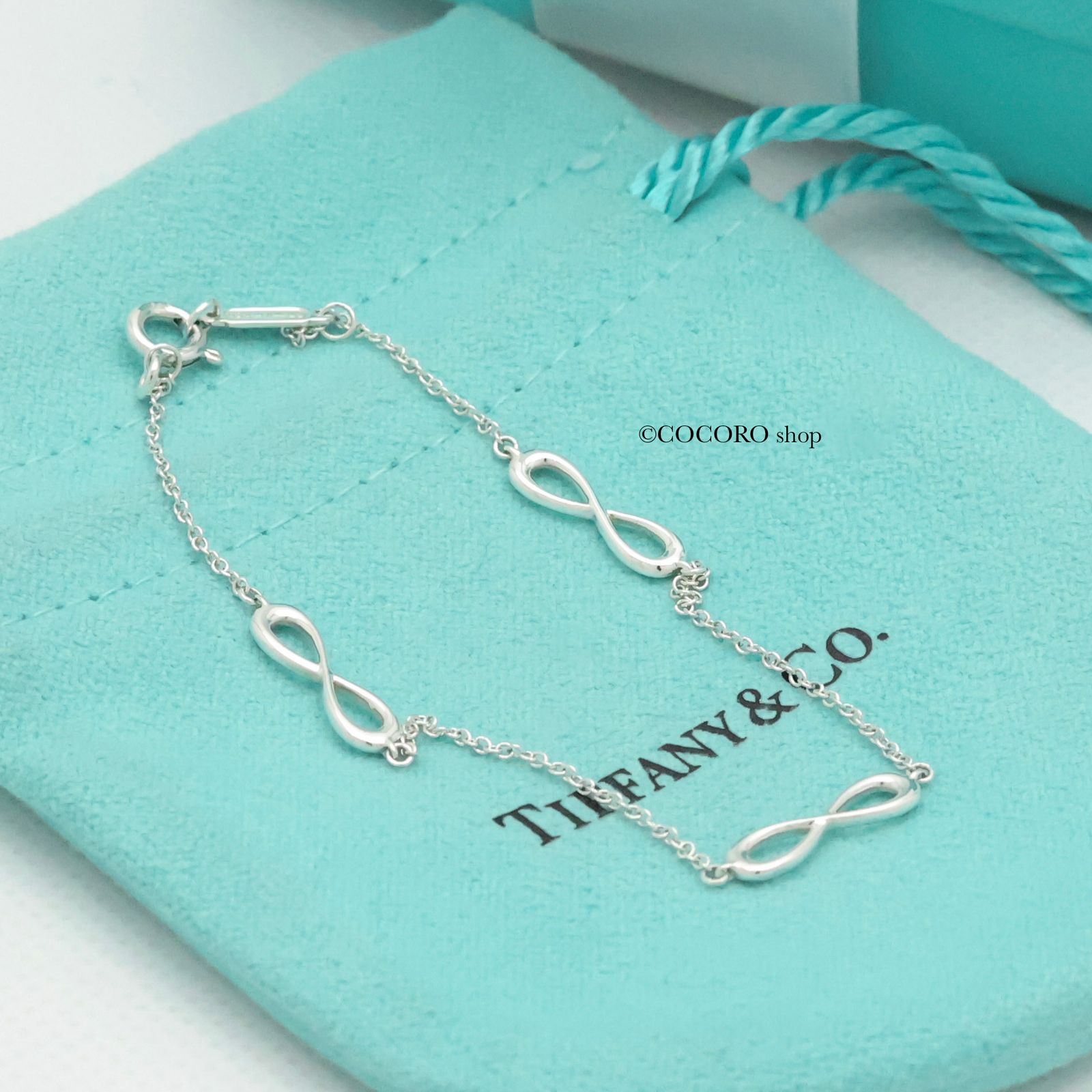 ティファニー TIFFANY-Co. 3連 トリプル インフィニティ エンドレス ブレスレット AG925