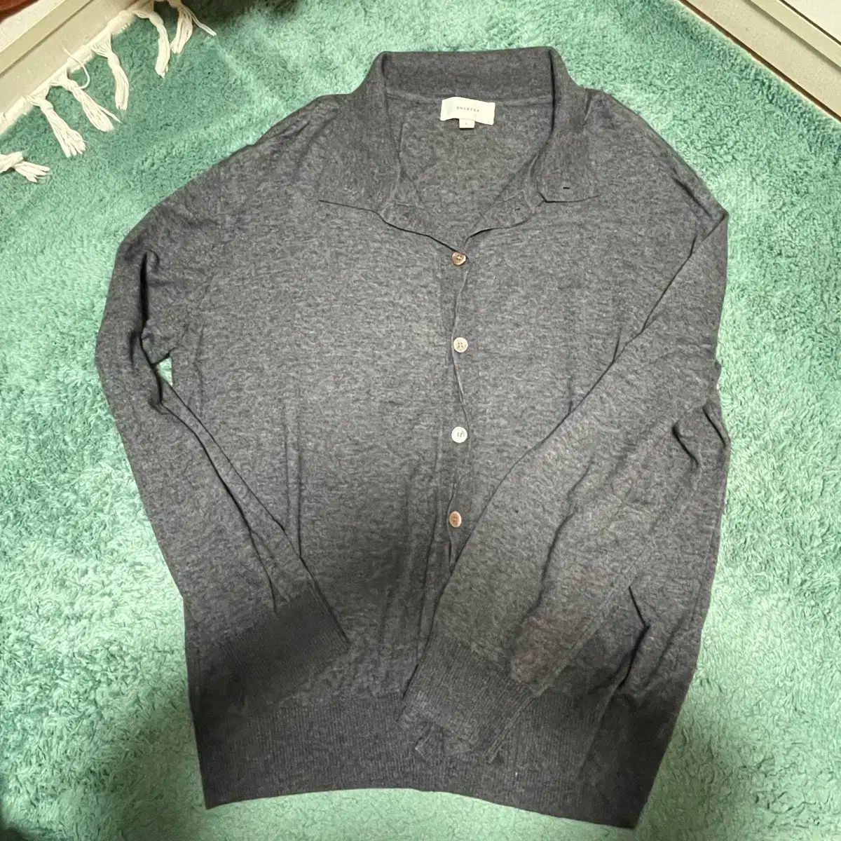 SHIRTER シャーター プレーン コットン カシミア カーディガン L