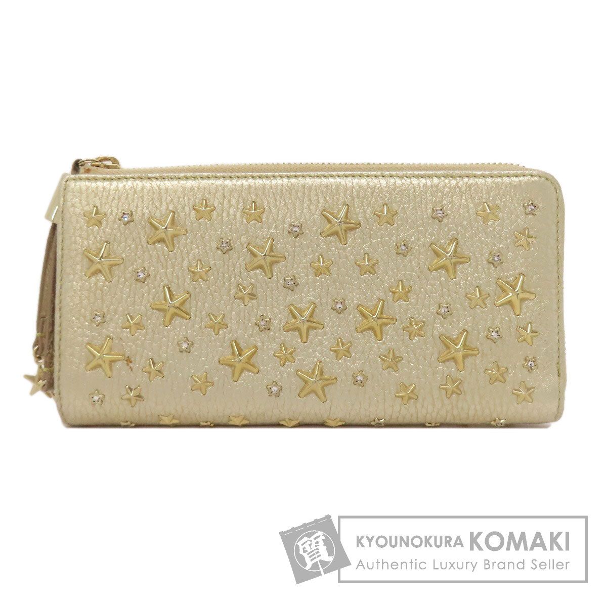 Jimmy Choo ジミーチュウ スターモチーフ 長財布 小銭入れあり レザー レディース