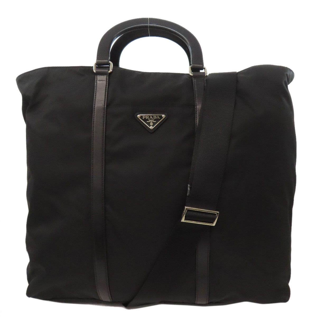 PRADA プラダ ロゴ金具 2WAY トートバッグ ナイロン レディース