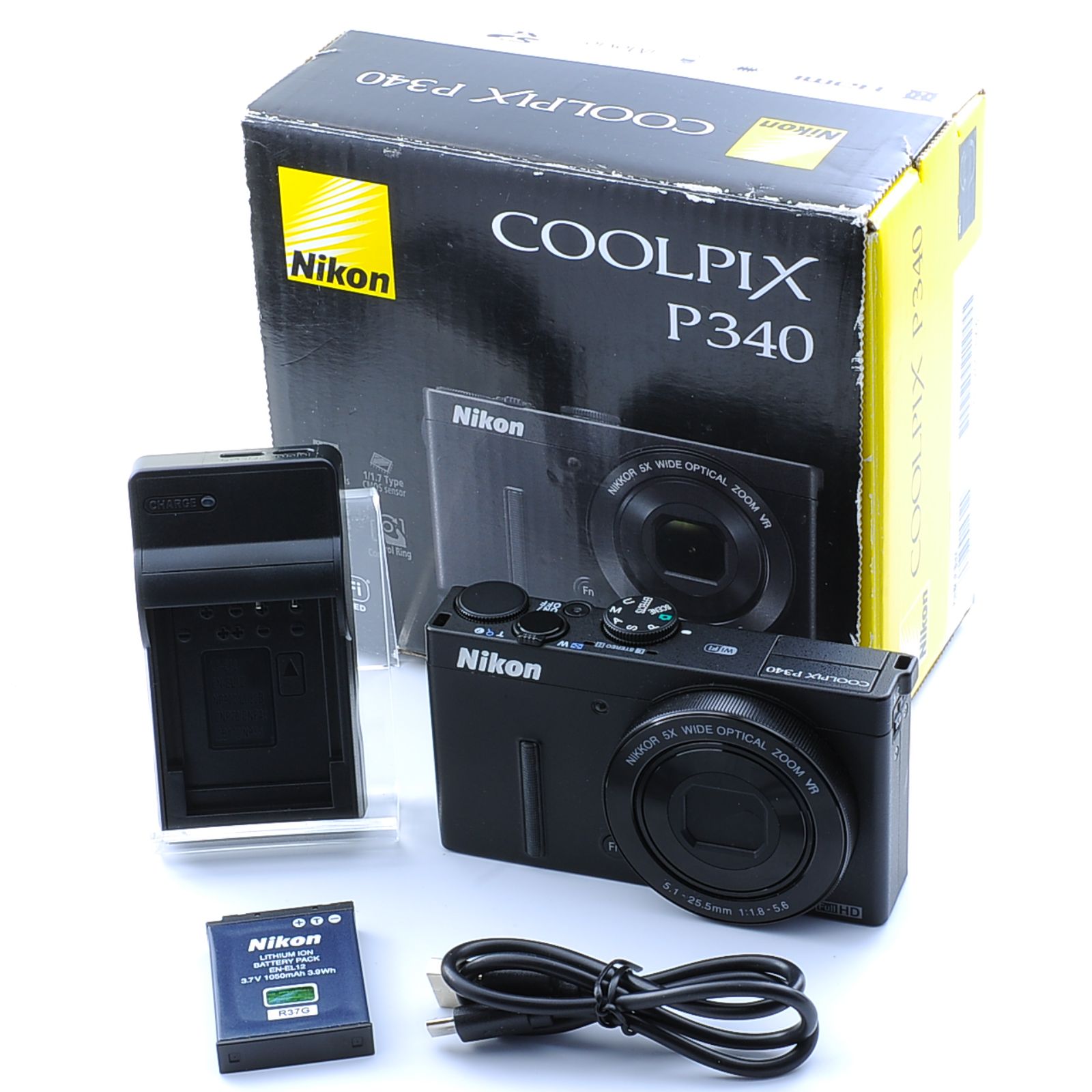 Nikon COOLPIX P 340 ブラック コンパクトデジタルカメラ 元 き 505103