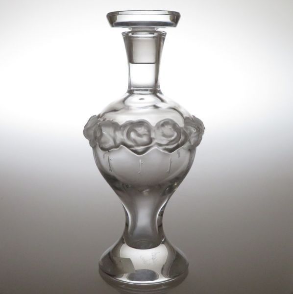 ラリック 香水瓶 バラ 薔薇 パフューム ボトル 14.5cm フラワー フロステッド フレグランス ボトル