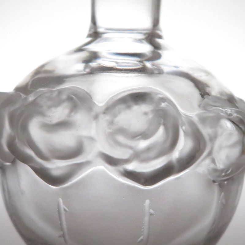 ラリック 香水瓶 バラ 薔薇 パフューム ボトル 14.5cm フラワー フロステッド フレグランス ボトル