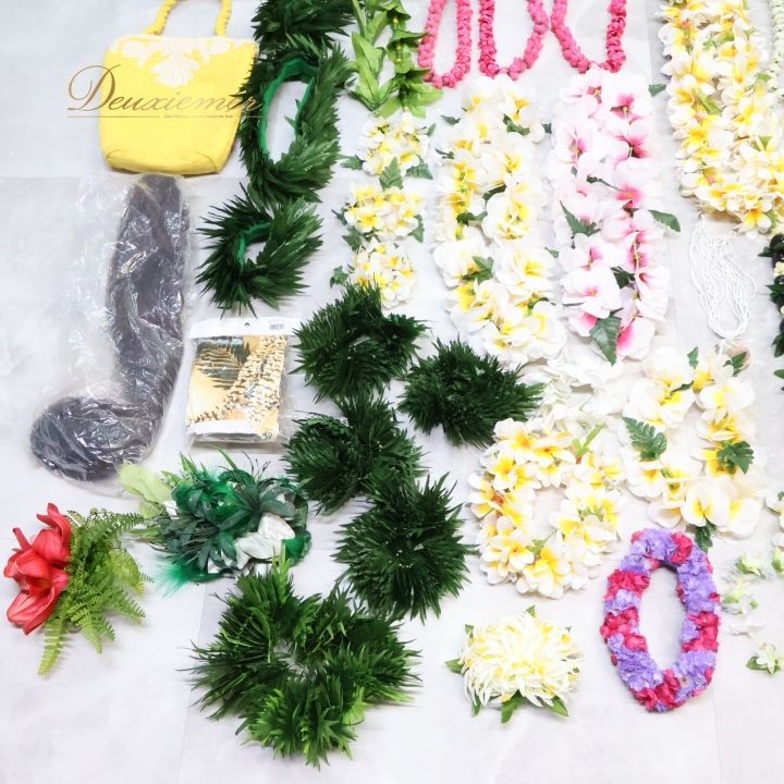 フラダンス 小物 小道具 全70点 セット カラフル ネックレス フラワーレイ リーフレイ シェルレイ 髪飾り 頭飾り バッグ ウィッグ 舞台 フラダンス タヒチアンダンス 民族舞踊 ダンス衣装 レイ ハワイアン 飾り付け カラフル系 LLC-HASEGAWATOSO_COM