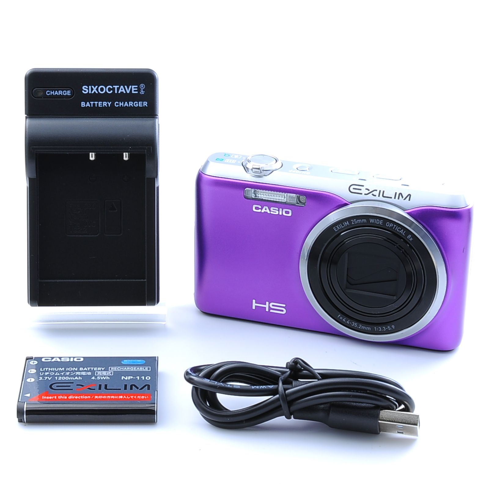 CASIO EXILIM EX-ZR20 パープル コンパクトデジタルカメラ 動作 済み 507021