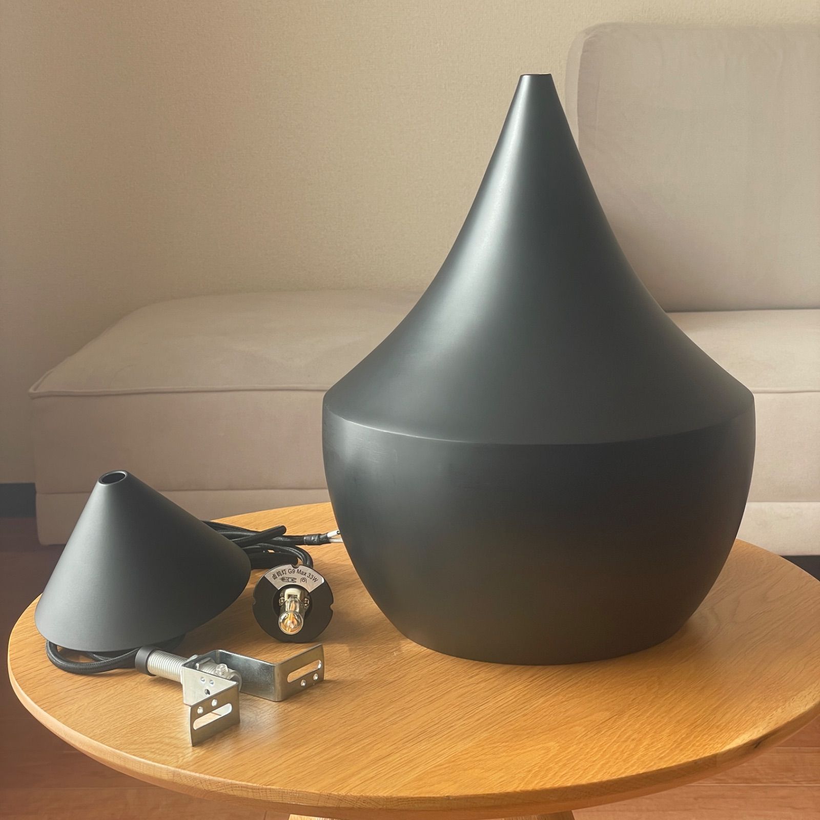 き トム ディクソン Tom Dixon Beat FAT ペンダントライト ランプ ブラック 照明 イギリス 定価14.3万 検 actus