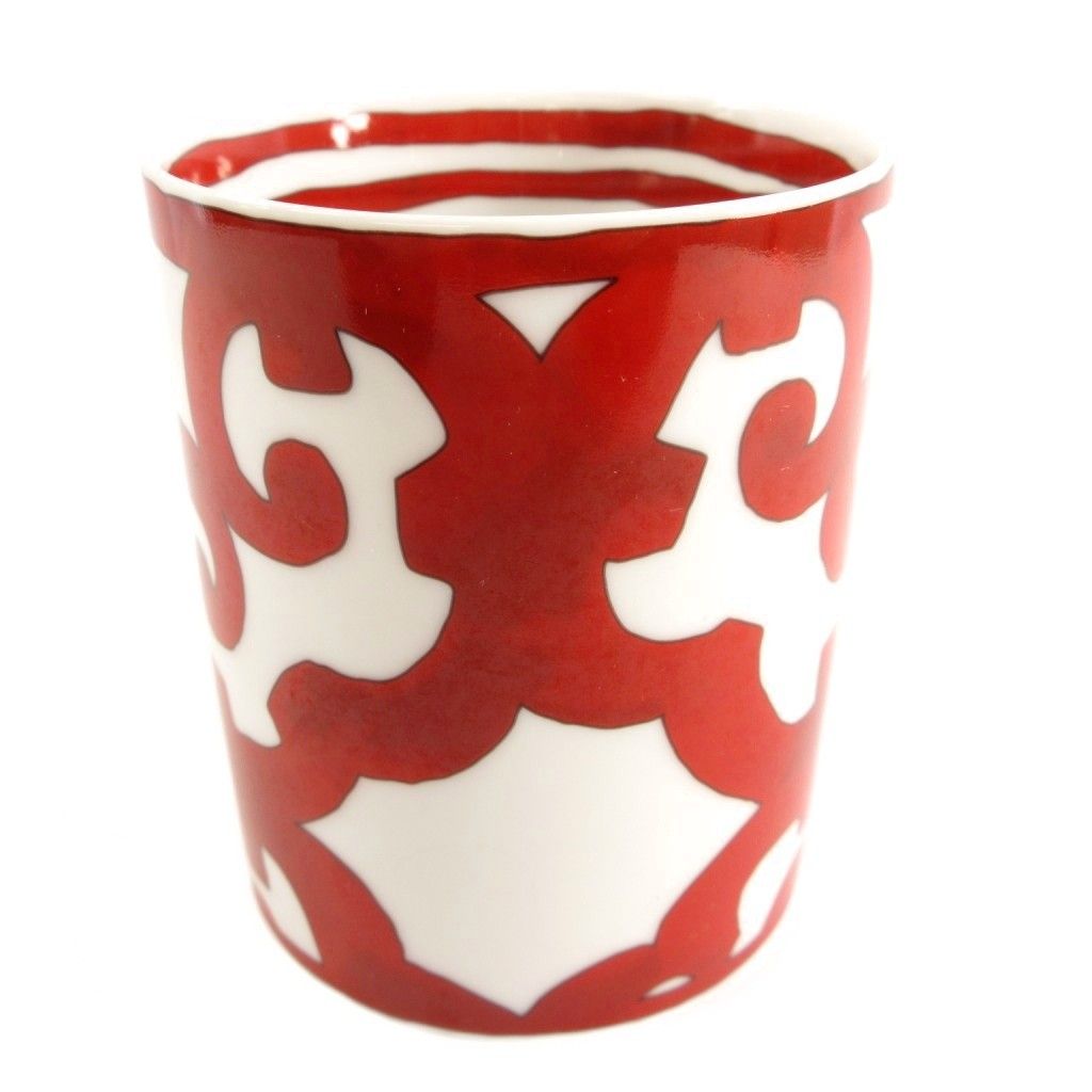 エルメス HERMES ガダルキヴィール マグカップ タンブラー コップ 食器 011031 P フランス製 白 ホワイト 赤 レッド