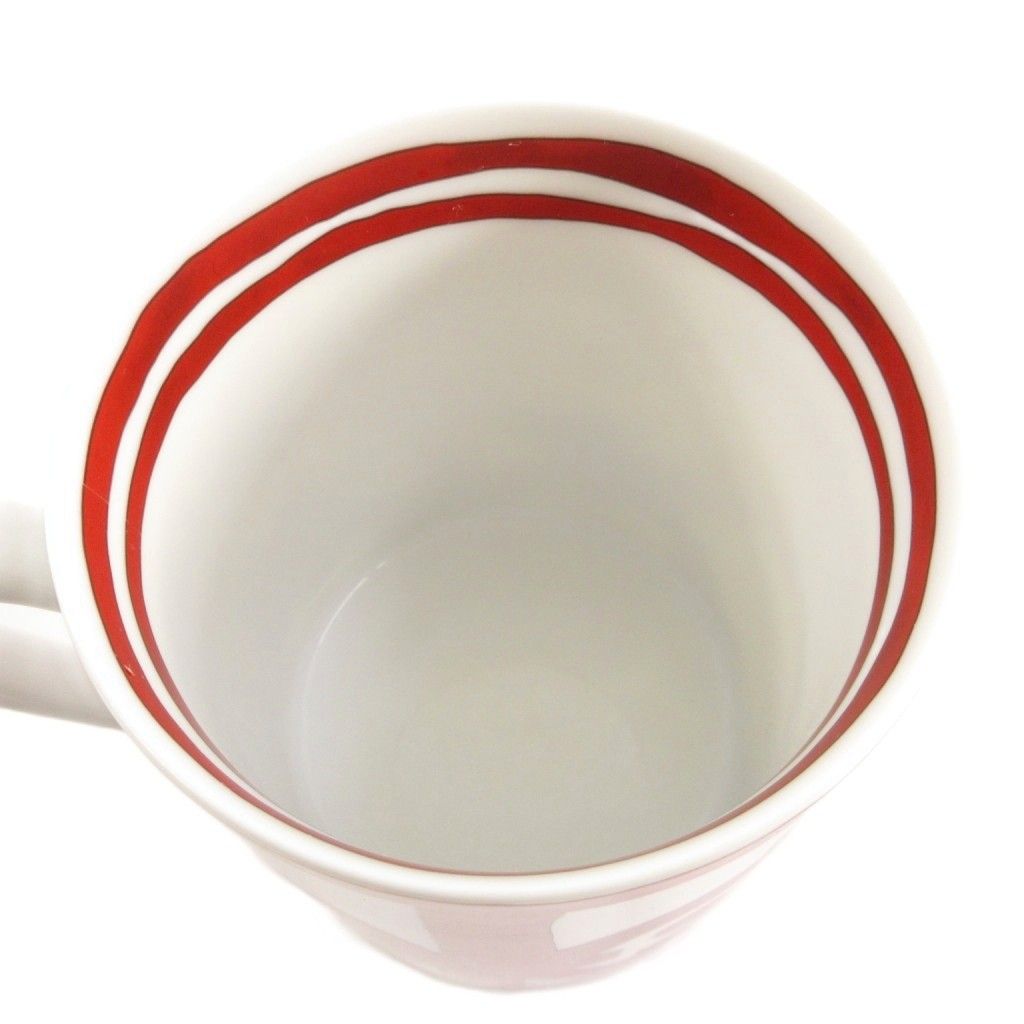  エルメス HERMES ガダルキヴィール マグカップ タンブラー コップ 食器 011031 P フランス製 白 ホワイト 赤 レッド マグカップ コーヒー ティーカップ