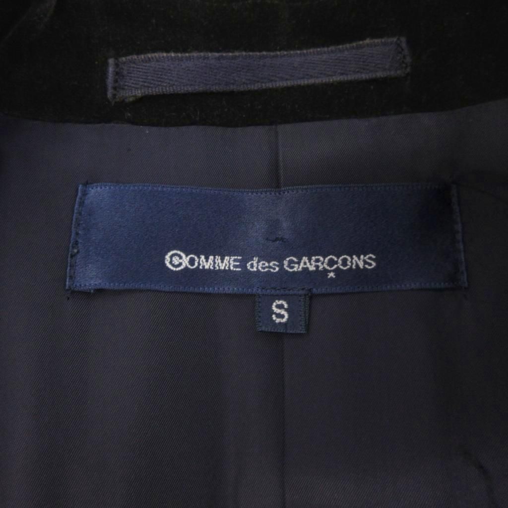 コムデギャルソン COMME des GARCONS AD1990 ヴィンテージ ロング フ コート ベルベット ネイビー ブラック S GULLKHAN_COM