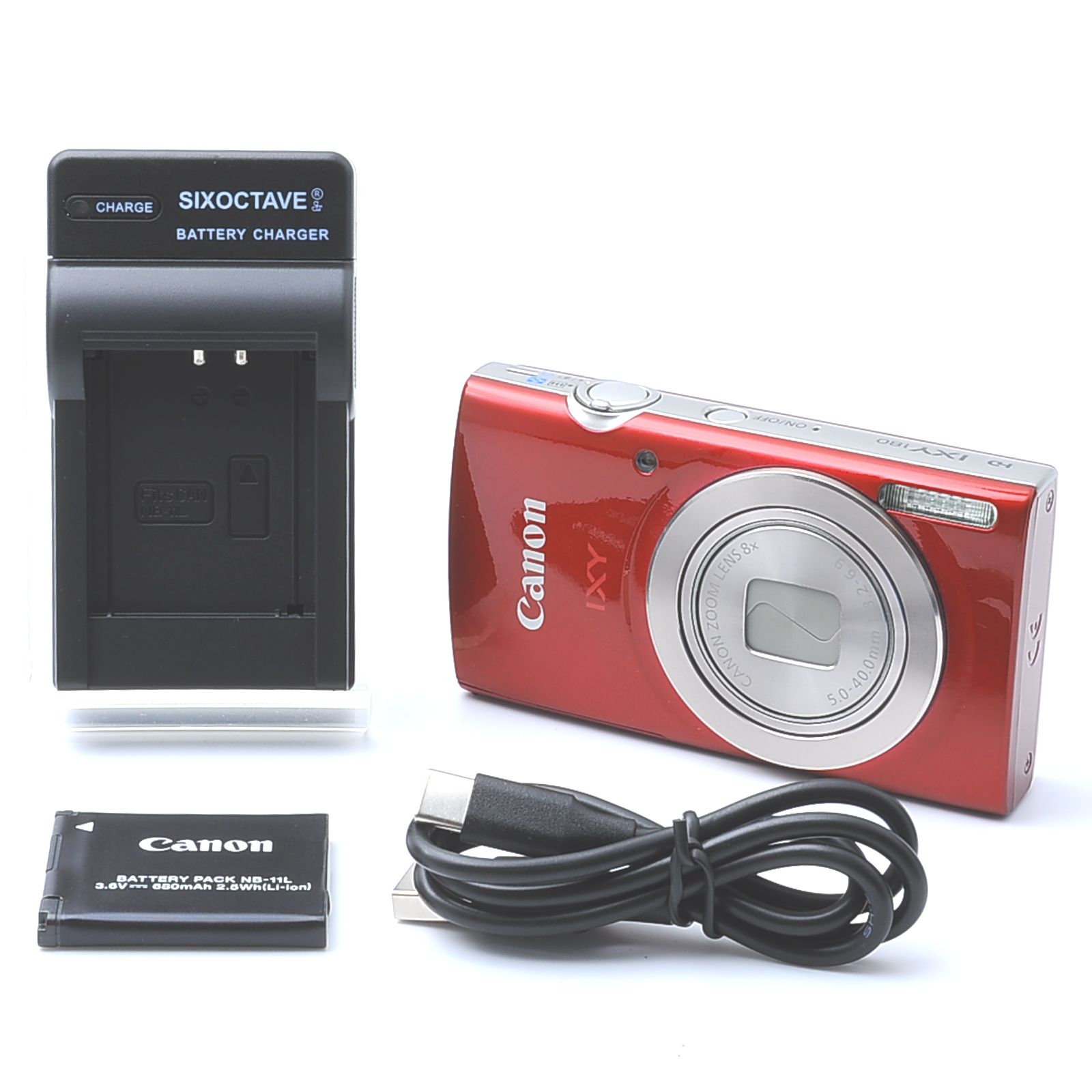 Canon IXY 180 レッド コンパクトデジタルカメラ PowerShot ELPH 180 動作 済み 507026