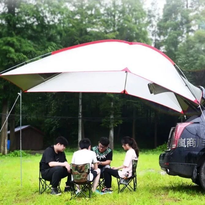 自動車テント トレーラーテント カーサイドタープ トランクタープ 簡単設営 キャンプタープ 天幕 UVカット PU3000mm 3~5人用