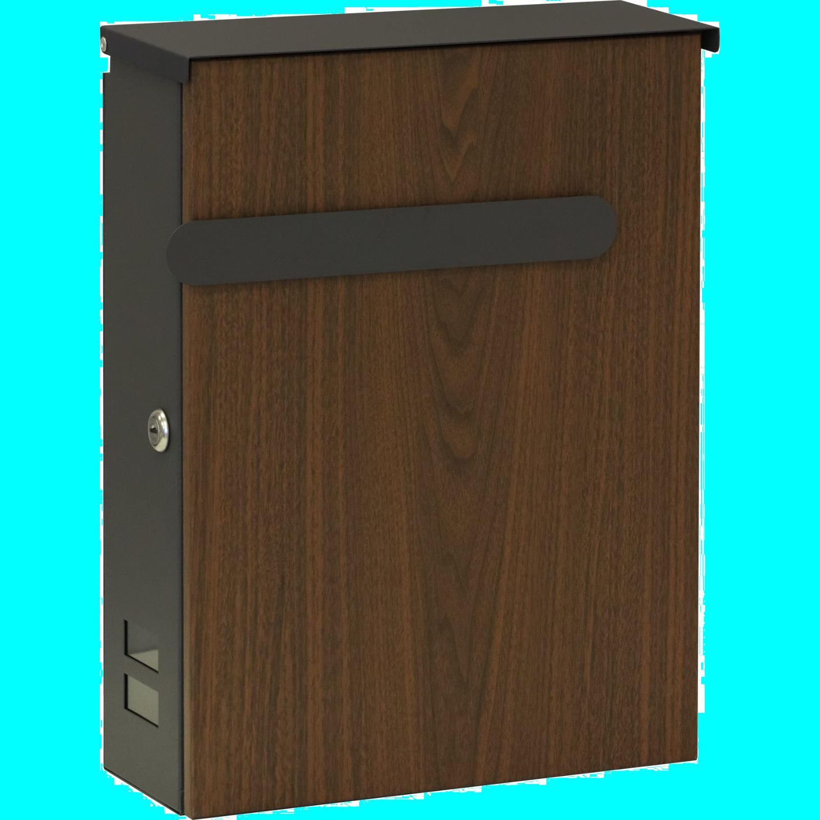 数量 WM-008 ダークグレー ブラウン木目 ポスト 郵便ポスト メールボックス Berta おしゃれ 郵便受け 宅配ボックス 壁掛けポスト 北欧風 鍵付き 壁掛け MOJYU 壁付け 玄関 家庭用