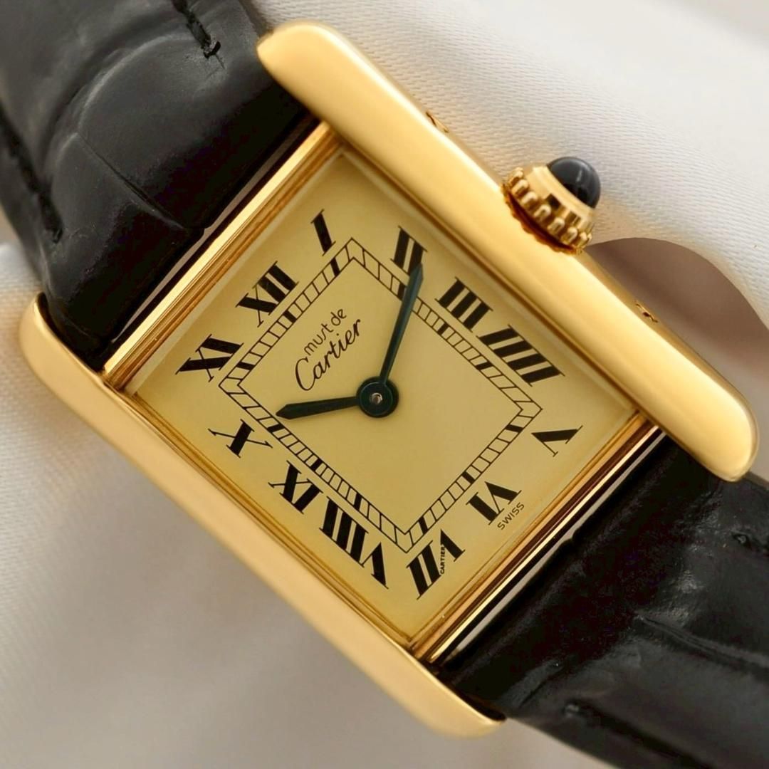 Cartier マストタンク SM ヴェルメイユ クォーツ アイボリー文字盤 W00038