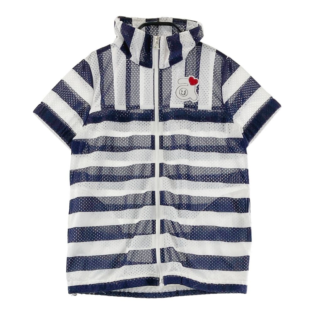 サイズ 36 ARCHIVIO アルチビオ メッシュ半袖 ジップジャケット ボーダー柄 ホワイト系 240101551572 ゴルフウェア レディース ストスト