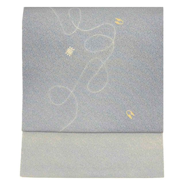 名古屋帯 リサイクル帯 帯 正絹 絹 お太鼓柄 落款有り 藍田正雄 江戸小紋 撥水加工済 特品 糸巻き 家内安全 帯芯あり 着物 カジュアル 小紋 色無地 紋無し 紬 単衣着物に合わせる 盛夏を除く SILK リユース uu2009b