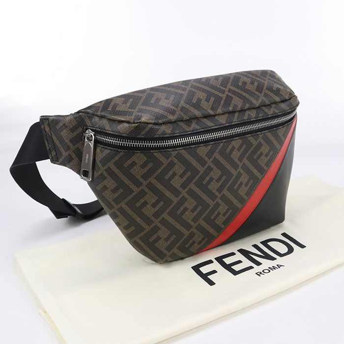 FENDI フェンディ ベルトバッグ ダイアゴナル 7VA434 A9XS ボディバッグ PVC レザー メンズ