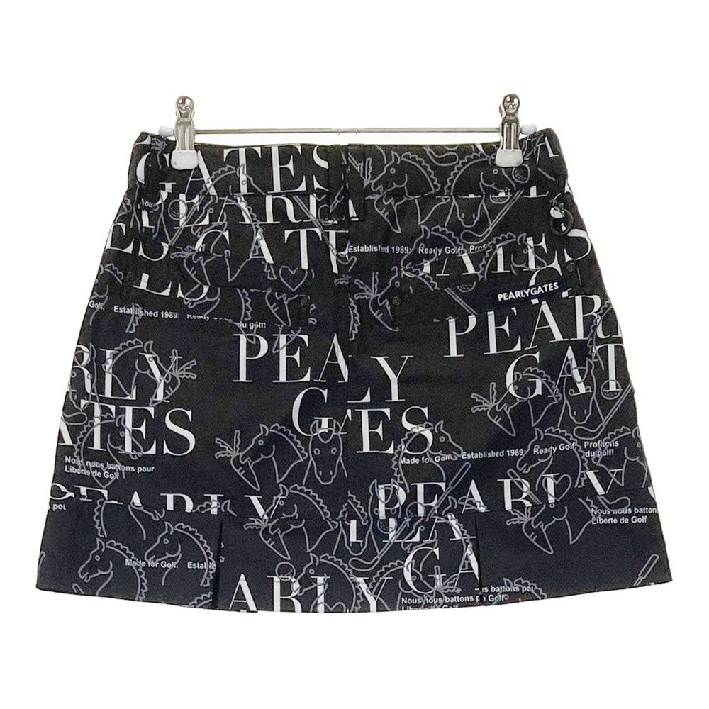 サイズ 0 PEARLY GATES パーリーゲイツ モデル スカート ホース 馬柄 ブラック系 240101408568 ゴルフウェア レディース ストスト