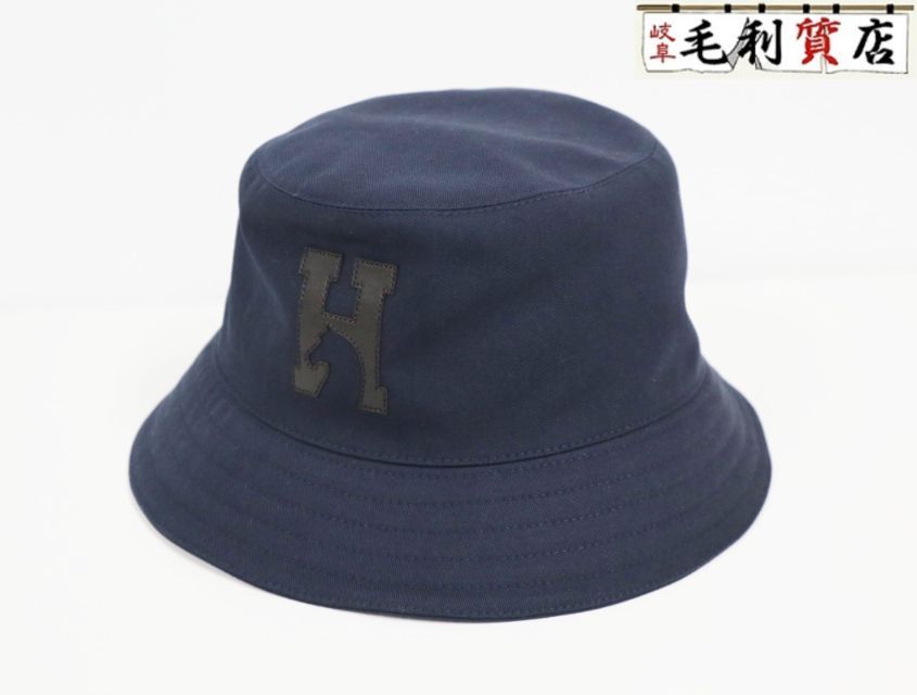 エルメス HERMES ハット フレッド Hシュヴァル マリン サイズ59 H252046N 0158 帽子